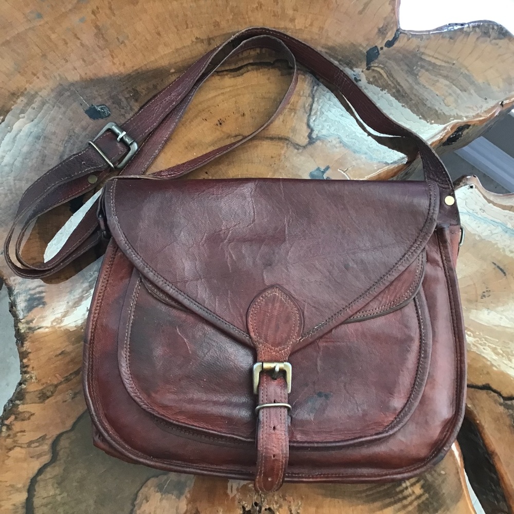 Vintage Leather Mailbag Messenger seal of Oklahoma 1907